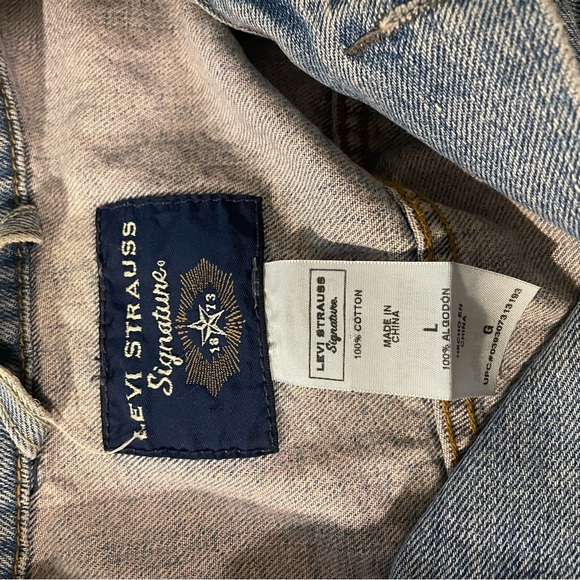 Levi Strauss Signature 1873 Denim Trucker Jacket Size L Men's in Blue Denim - Picture 3 of 8